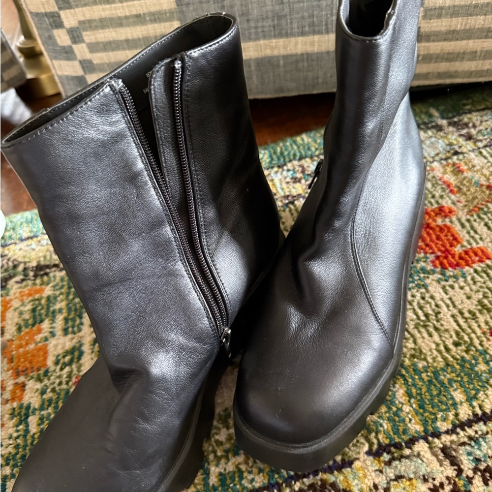Naked Feet- Black Leather Ankle Boots- worn once!